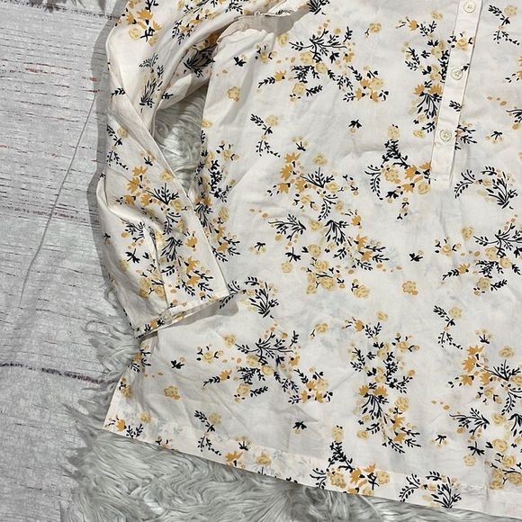 J. Crew Puff Sleeve Budding Floral Yellow Blouse - Picture 4 of 10